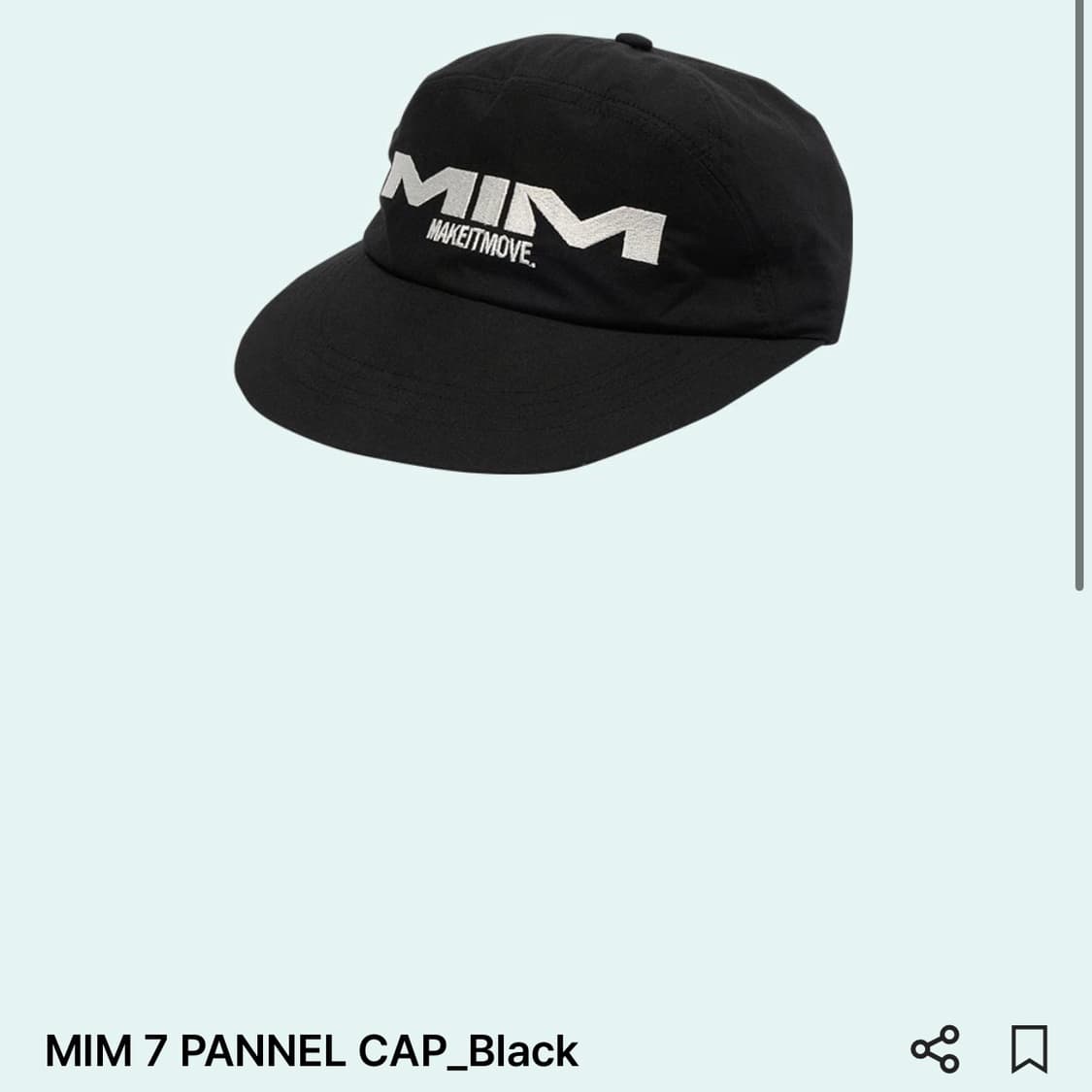 (새상품) MIM 7패널 볼캡 블랙 색상 상품이미지5