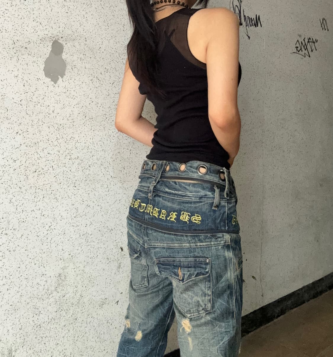 시스루 디테일 슬리브리스 상품이미지3