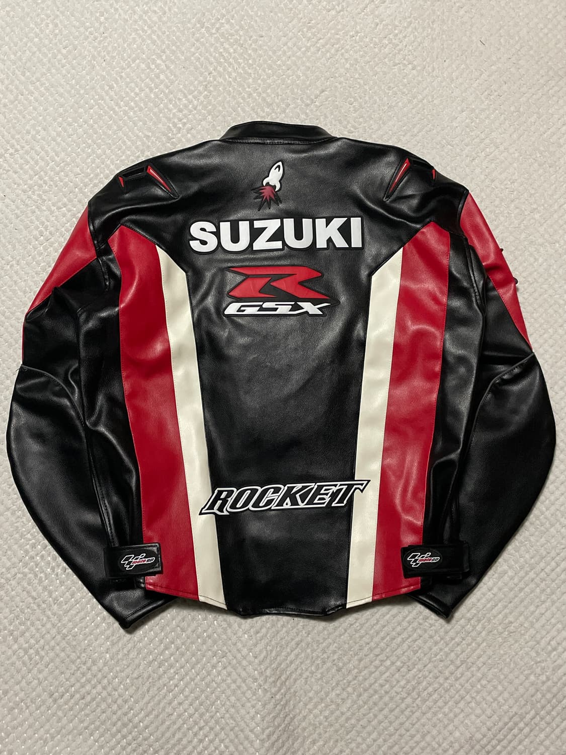 SUZUKI 스즈키 요시무라 소가죽 패치워크 모터사이클 레이싱 레더 상품이미지2