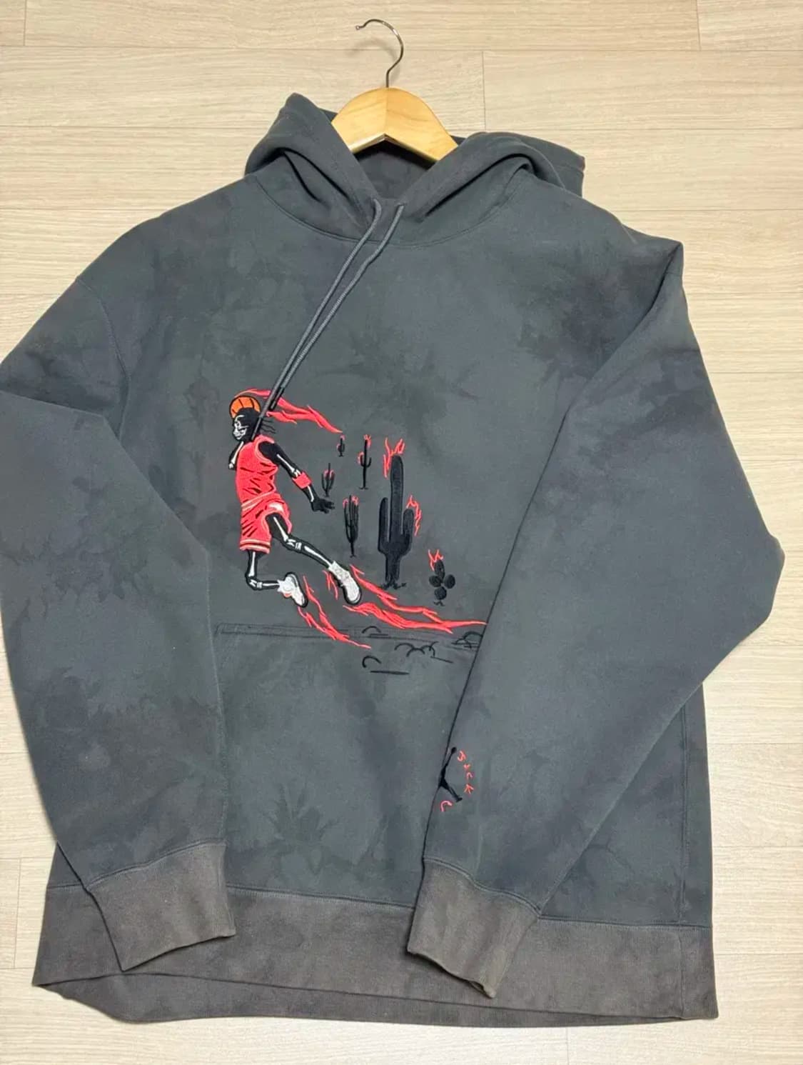 조던 나이키 트레비스 스캇 워시드 스웨이드 후드 그레이 M 상품이미지1