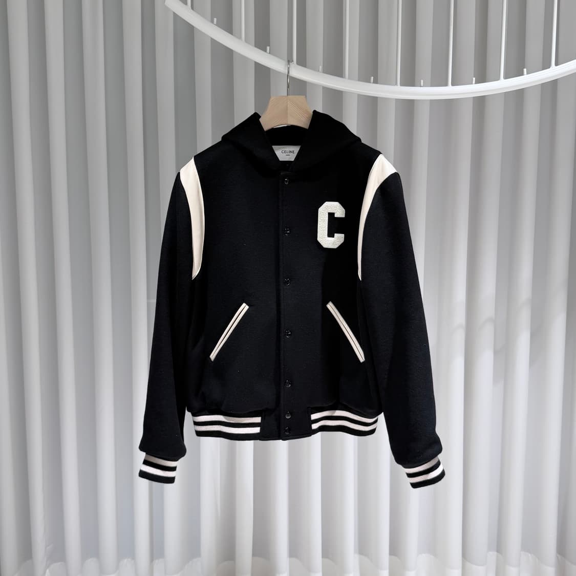 (S/50) / 셀린느 캐시미어 울 테디 바시티 후드 자켓 상품이미지1