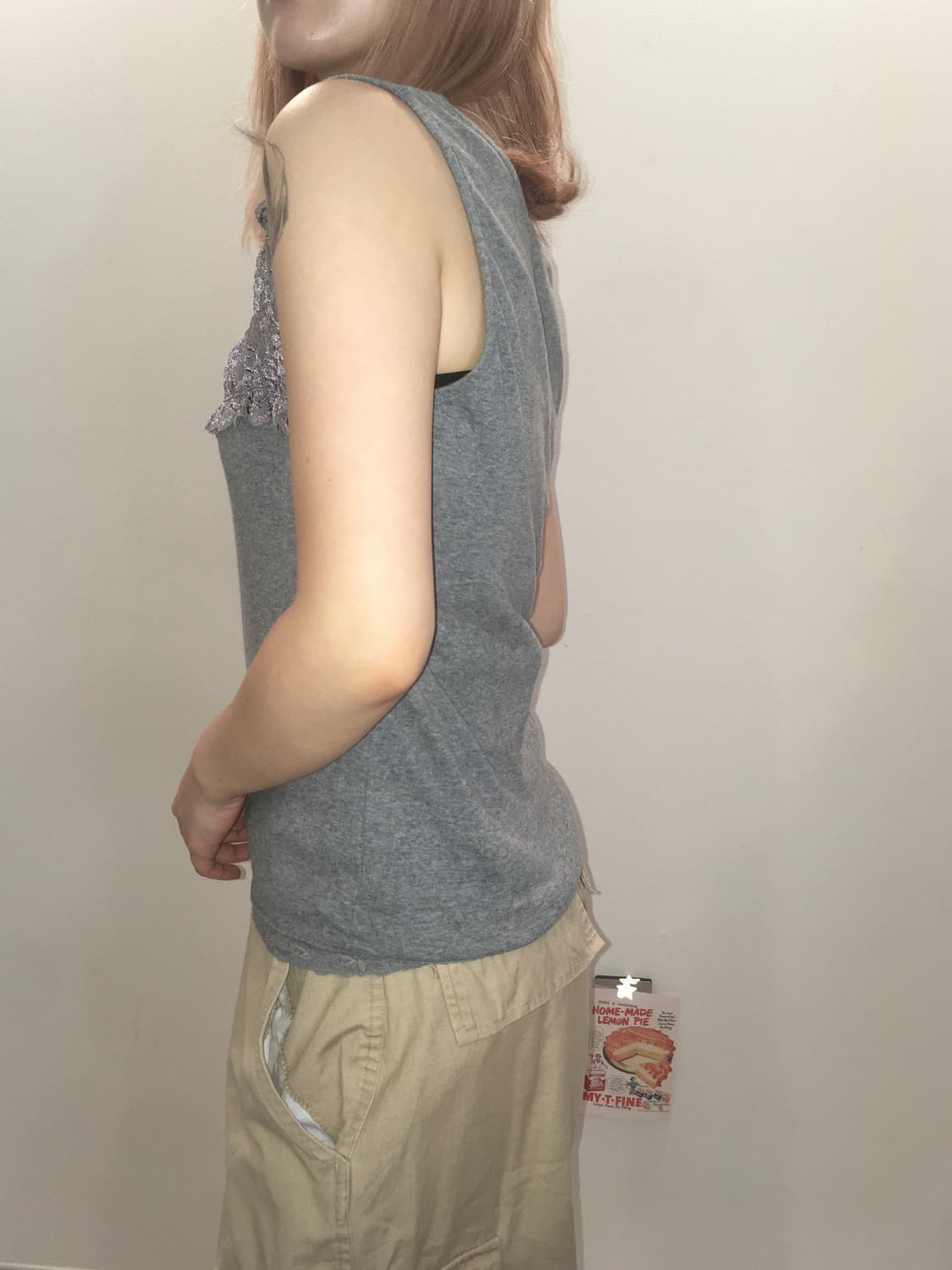 jpn vintage grey lace sleeveless 상품이미지4