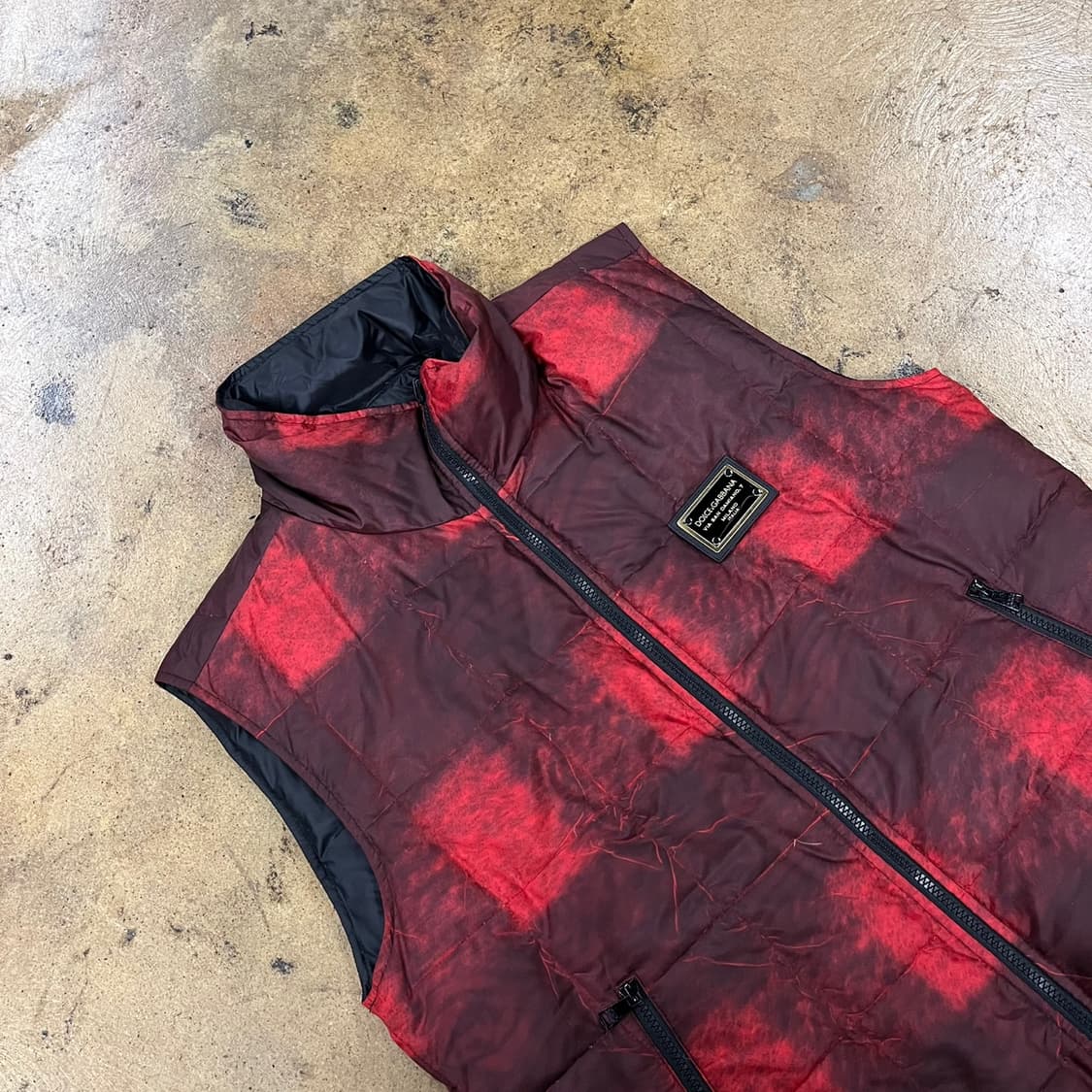 [정품/52] 돌체앤가바나 블랙 레드 양면 패딩 조끼 b13 상품이미지1