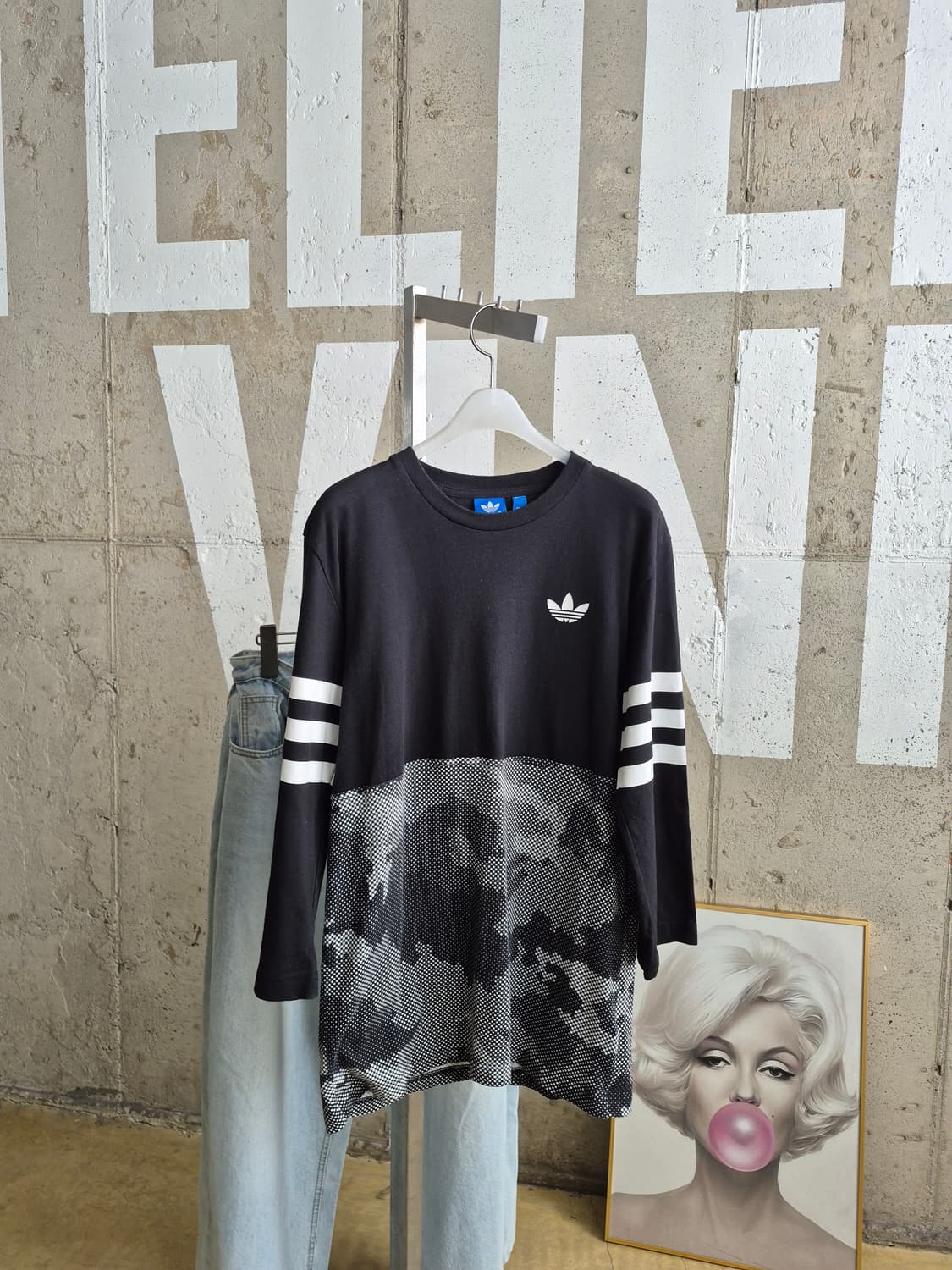 아디다스 삼선 블랙 긴팔 티셔츠(TS 상품이미지2