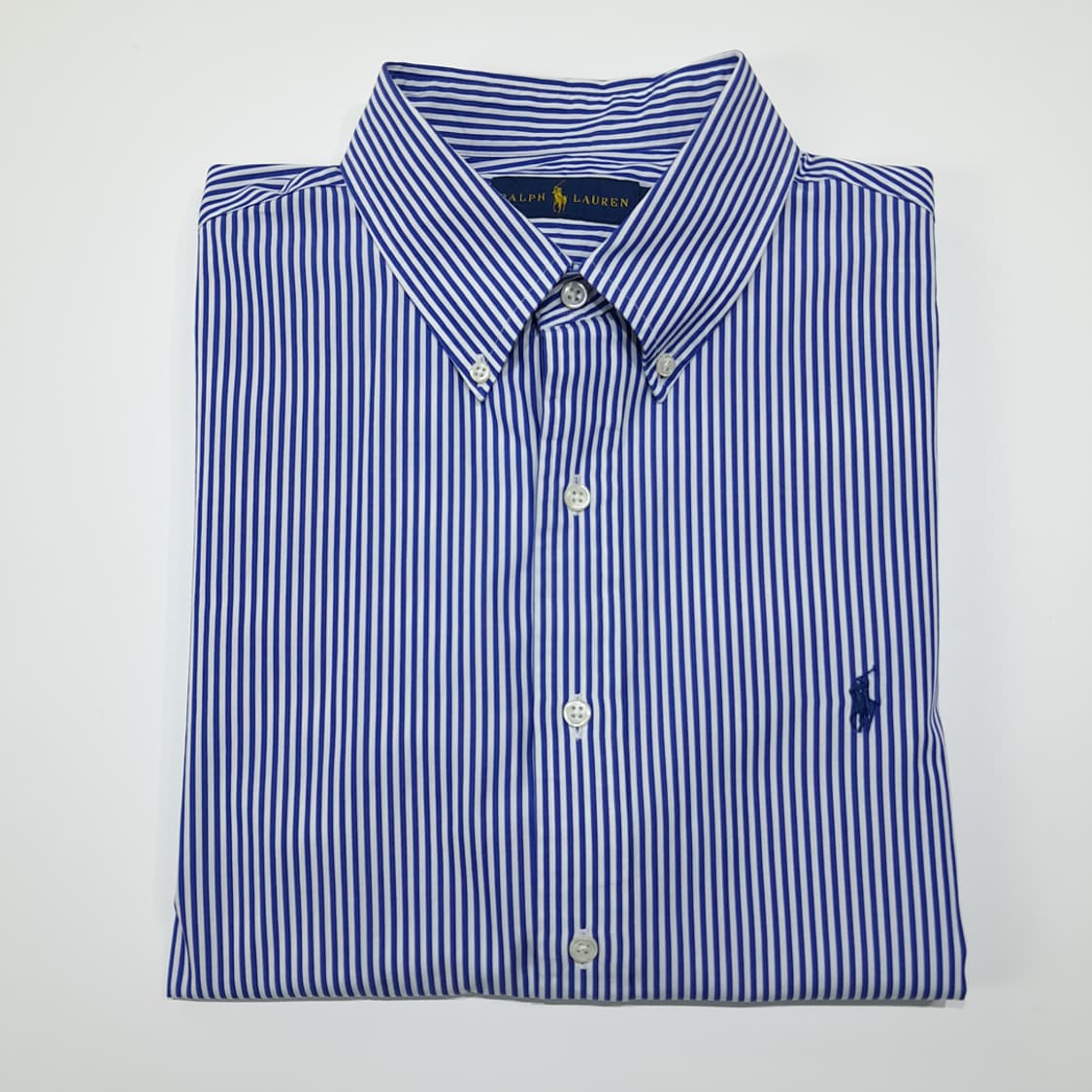 CL724 XL 폴로 90s 코튼 스트라이프 블루 셔츠 남방 상품이미지7