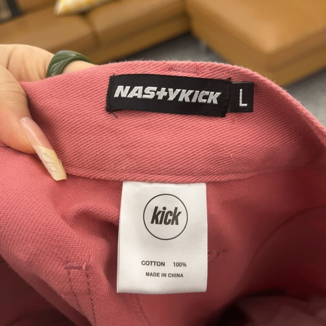 네스티킥 빈티지 스트릿 Y2K 핑크코랄 카고팬츠 L C08075 상품이미지5