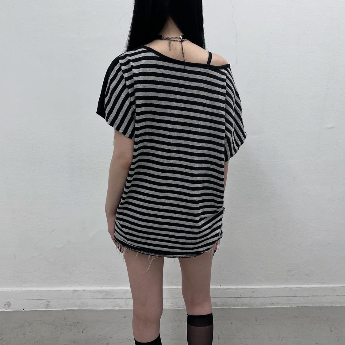 Y2K back stripe short sleeve 상품이미지3