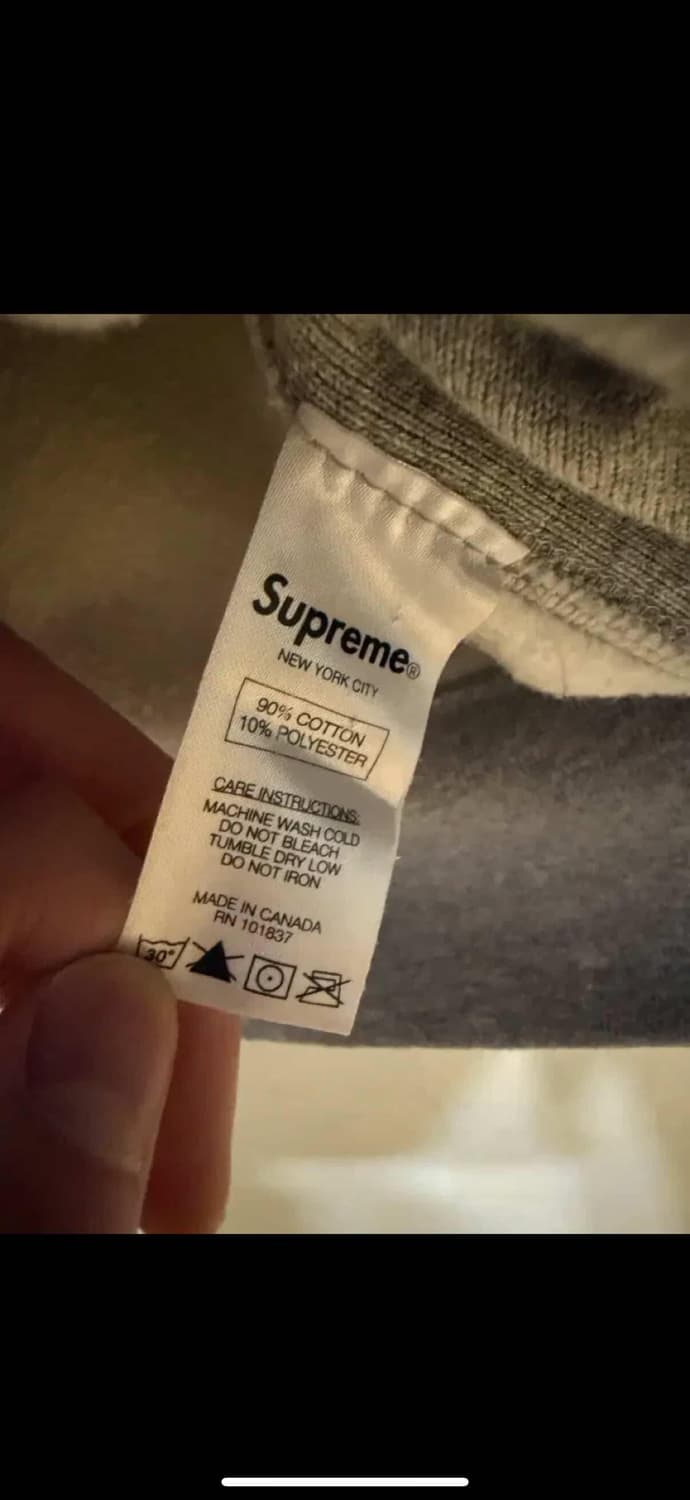 Supreme 그레이 후드 상품이미지4