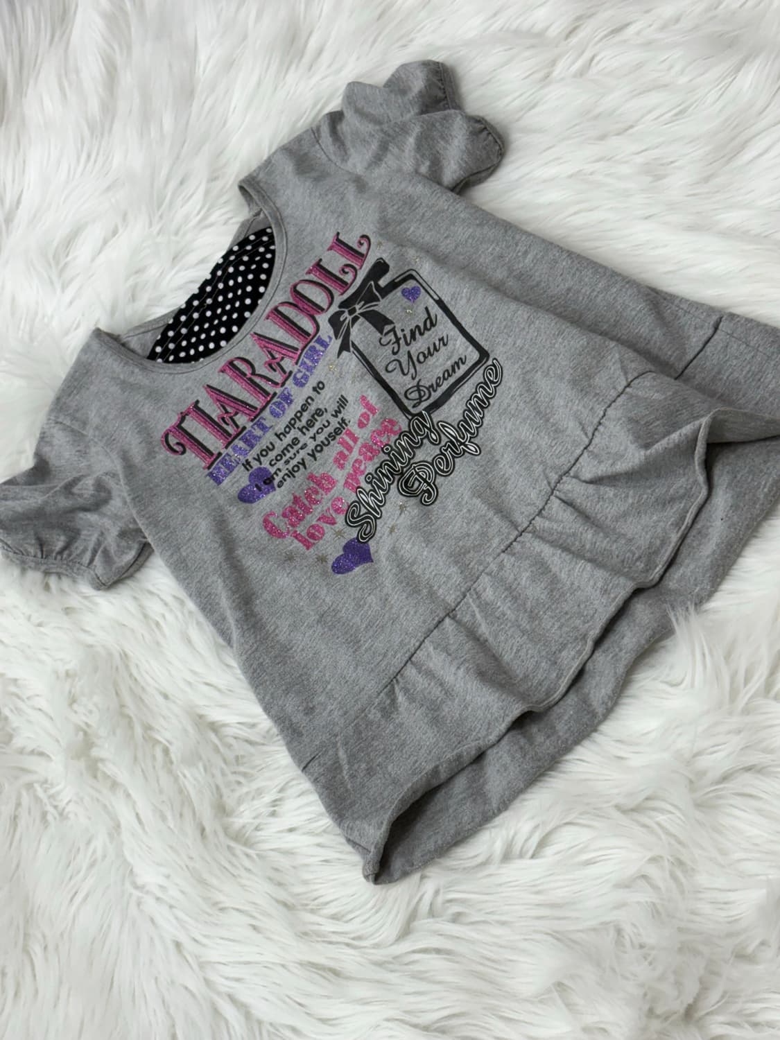 Kitch Gyaru Pearl Lettering Short Sleeve 상품이미지3