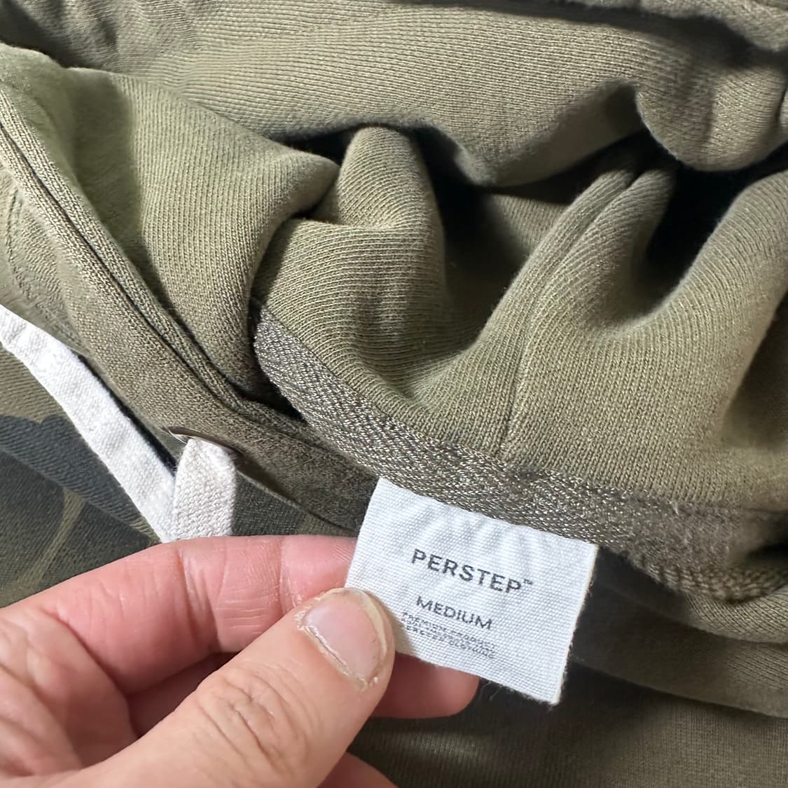 M 100 퍼스텝 빈티키카키 오버핏 미드나잇오일 스웻 후드티 상품이미지3