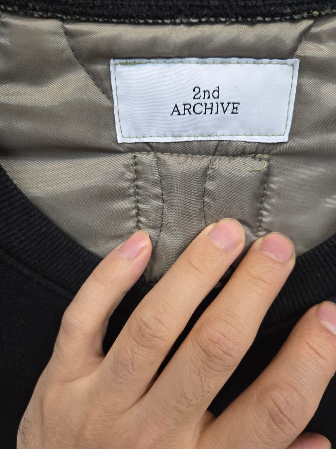 세컨드 아카이브 퀄팅 기모 패딩 맨투맨 xl 오버핏  상품이미지3