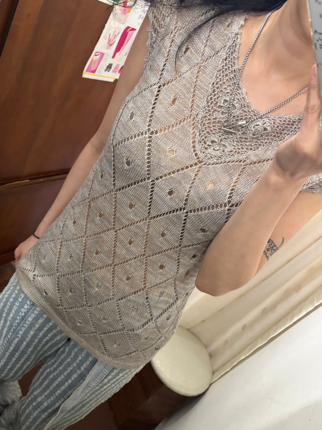 jpn vintage crochet knit top  상품이미지1