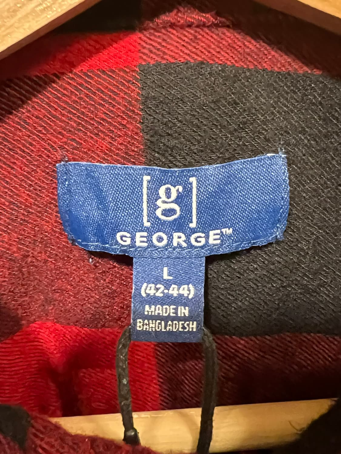 [L] 조지 George 레드 버팔로 체크 플란넬 셔츠 상품이미지7