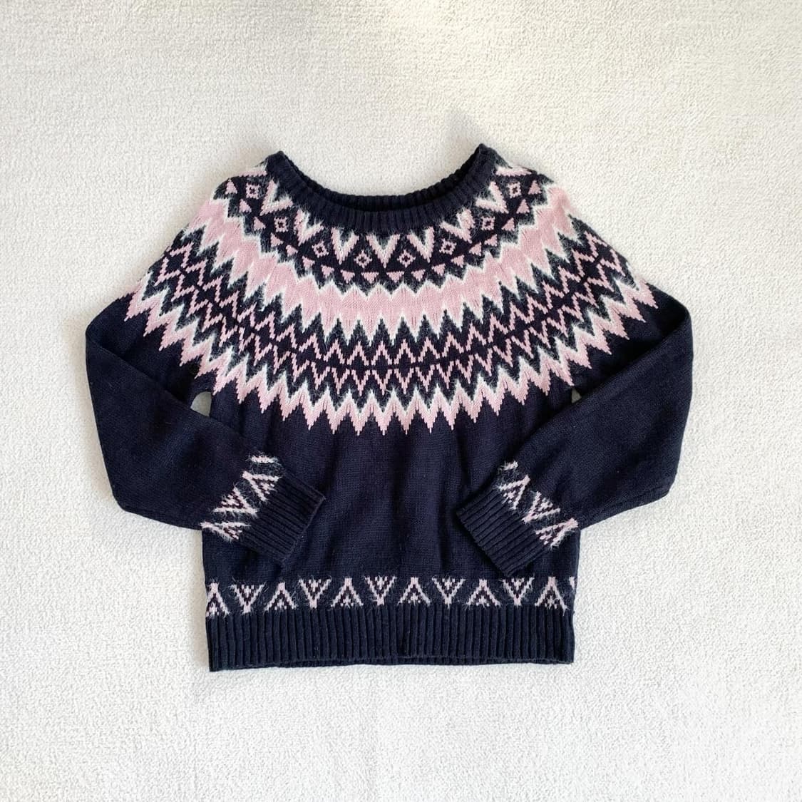 이스트보이 네이비x핑크 노르딕 니트 상품이미지1