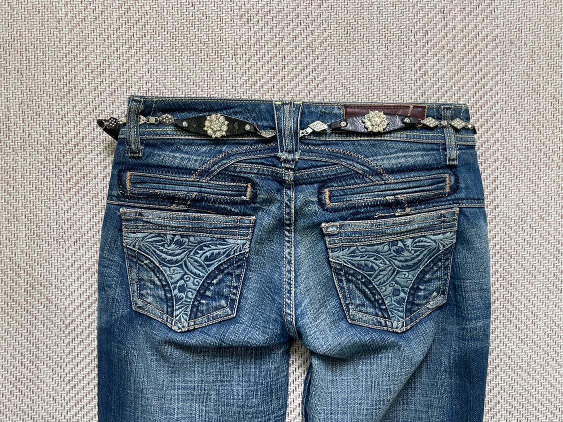 빈티지 더블 스터드 실버 큐빅 벨트  상품이미지3