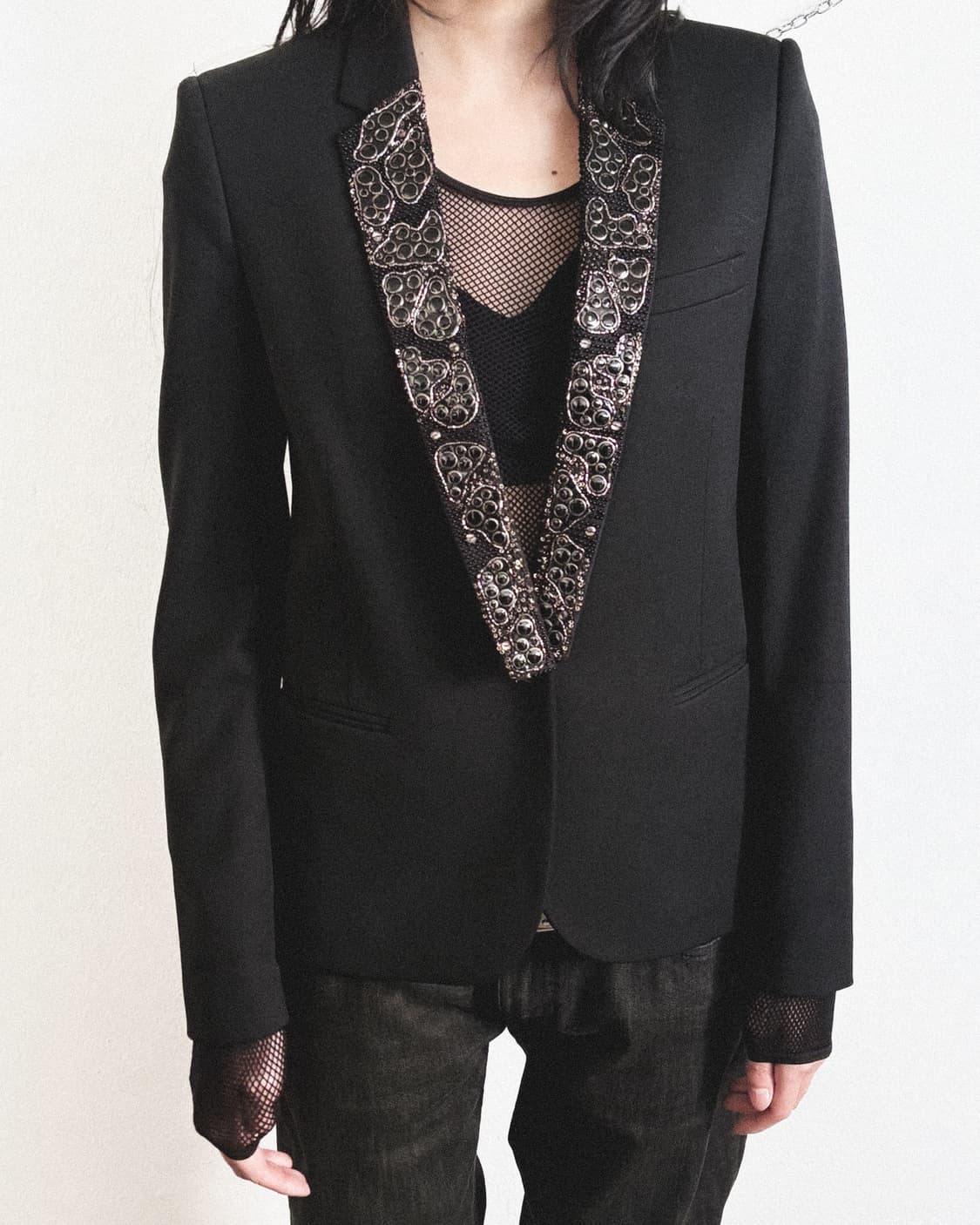 더 쿠플스 메탈 라펠 나이프핏 블레이져 상품이미지3