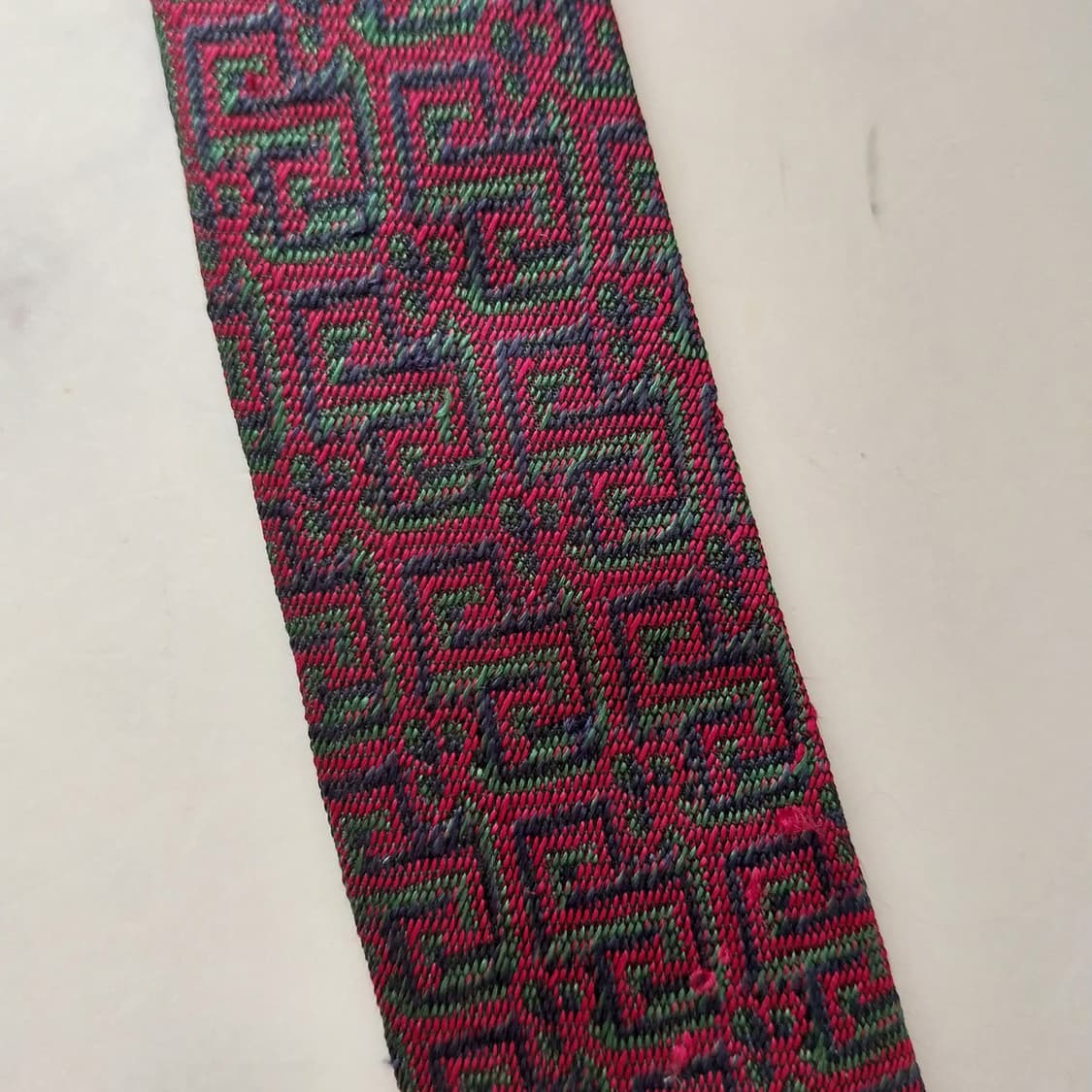 크리스찬 디올 실크 와인 기하 패턴 넥타이 8.4cm A등급 K1849
 상품이미지10