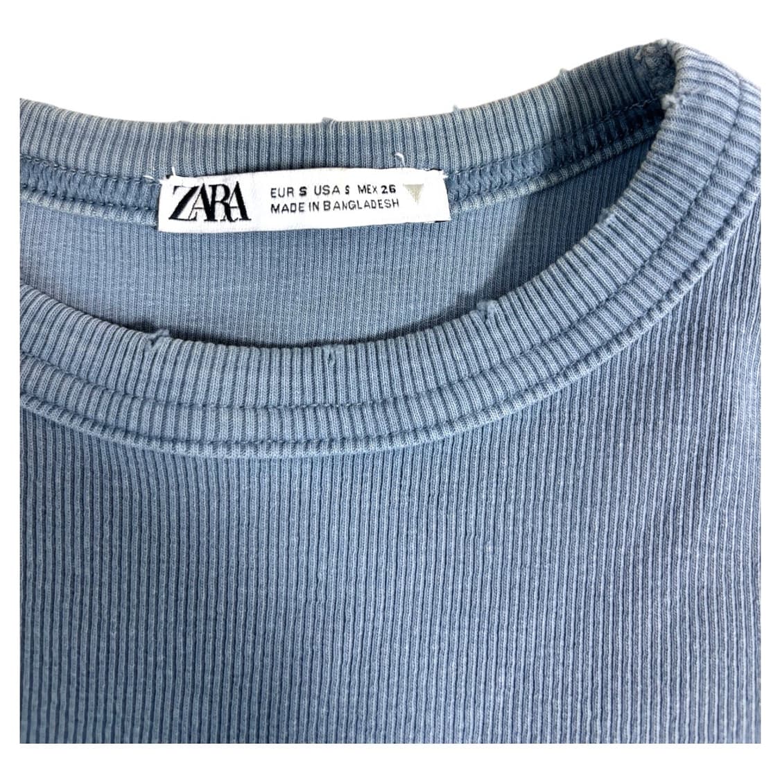 [2장세트] 자라 크롭 반팔 티셔츠 (블루/카키) 상품이미지4