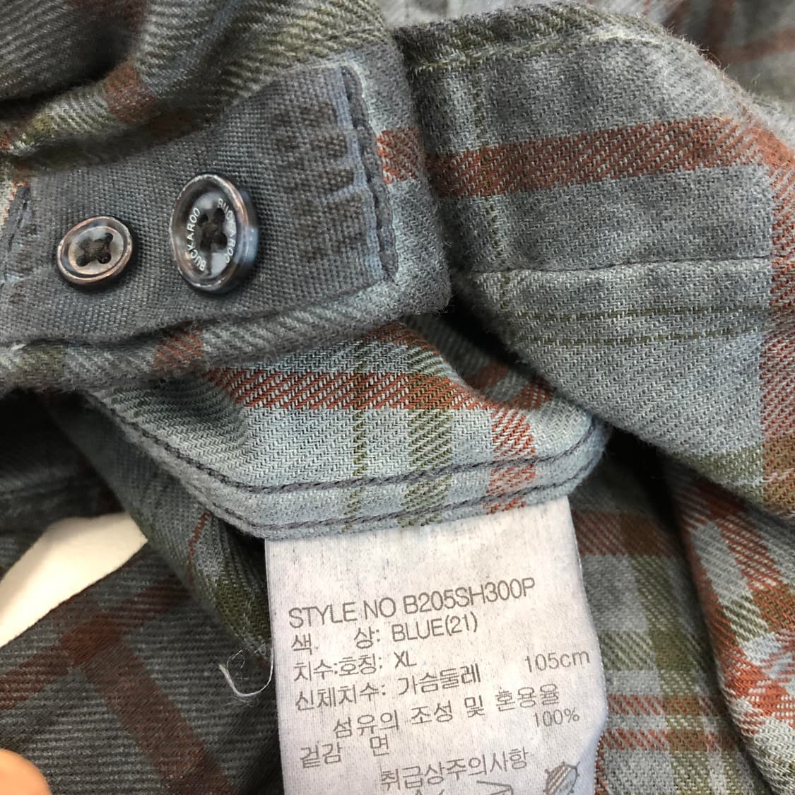 버커루 가먼트다잉 체크셔츠 XL 상품이미지6