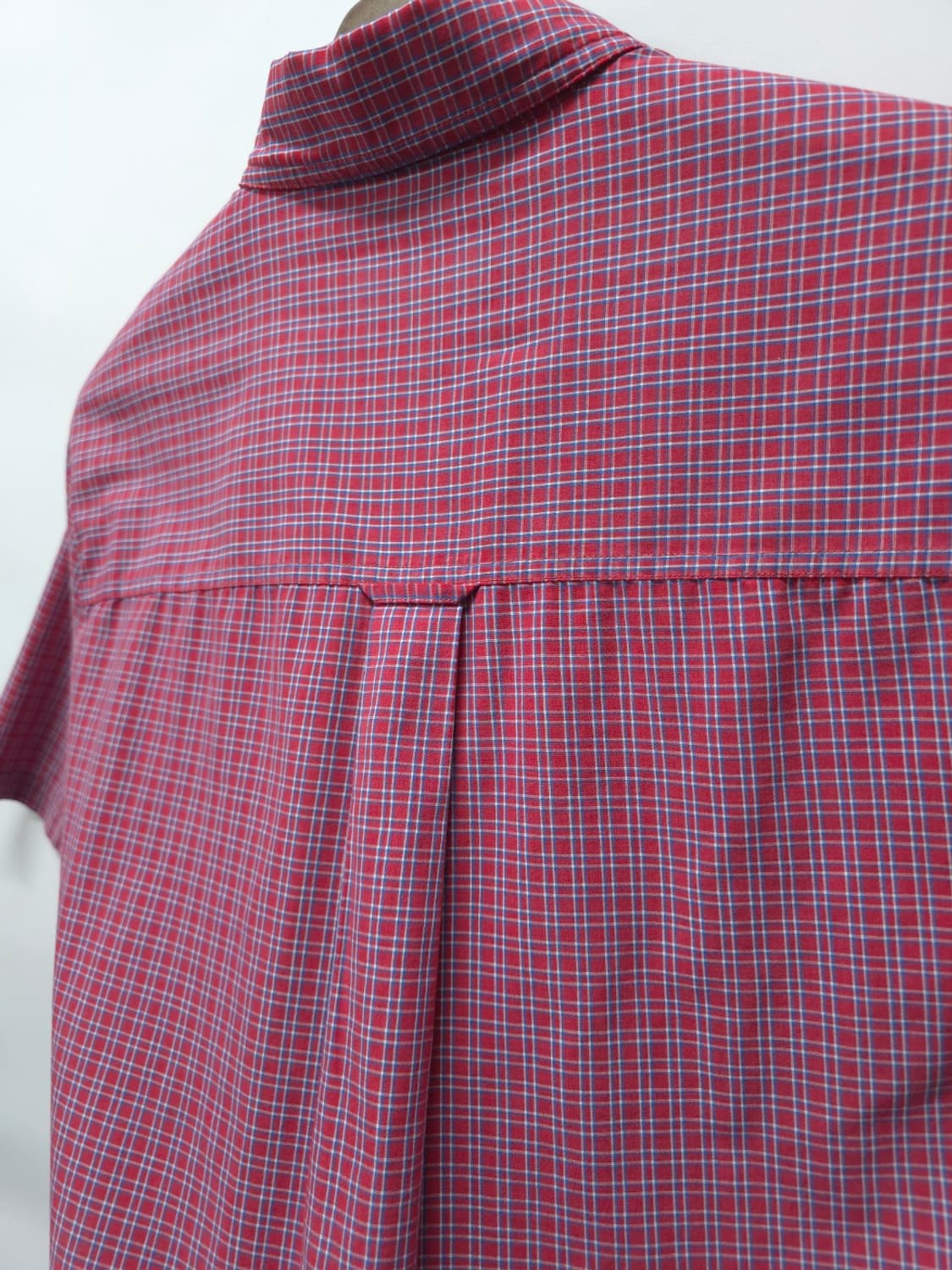 ​챕스(CHAPS) 레드 잔체크 버튼다운 이지케어 반팔 셔츠(100) 상품이미지10