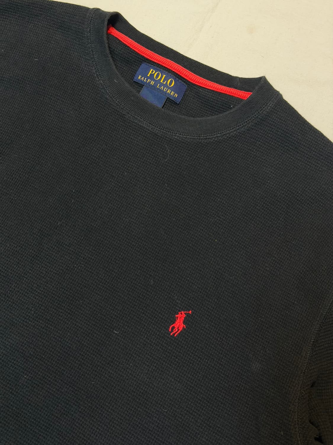 폴로 랄프로렌 와플 써멀 롱슬리브 블랙 상품이미지2