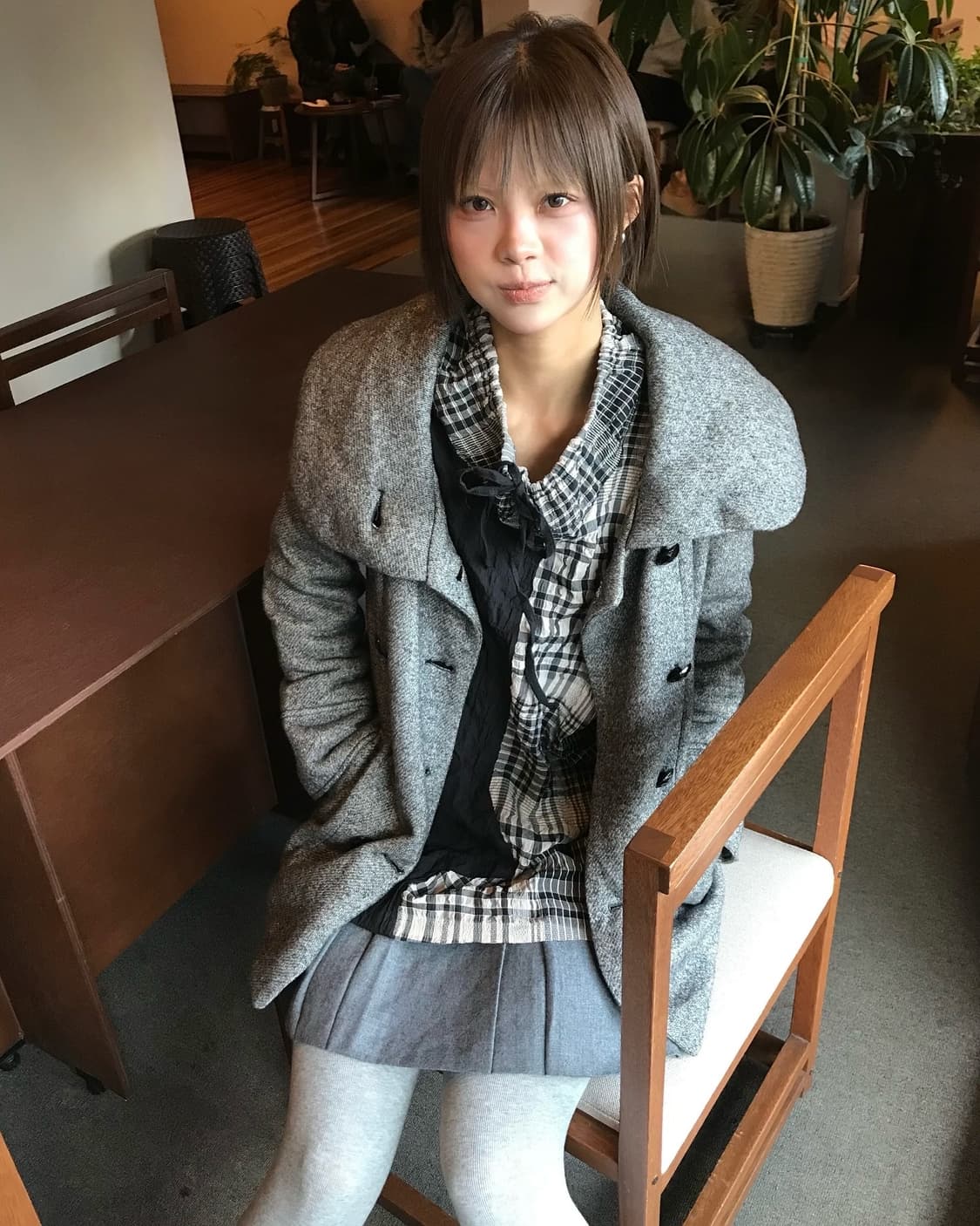 🩶 빈티지 그레이 체크 모리 코디🩶 상품이미지1