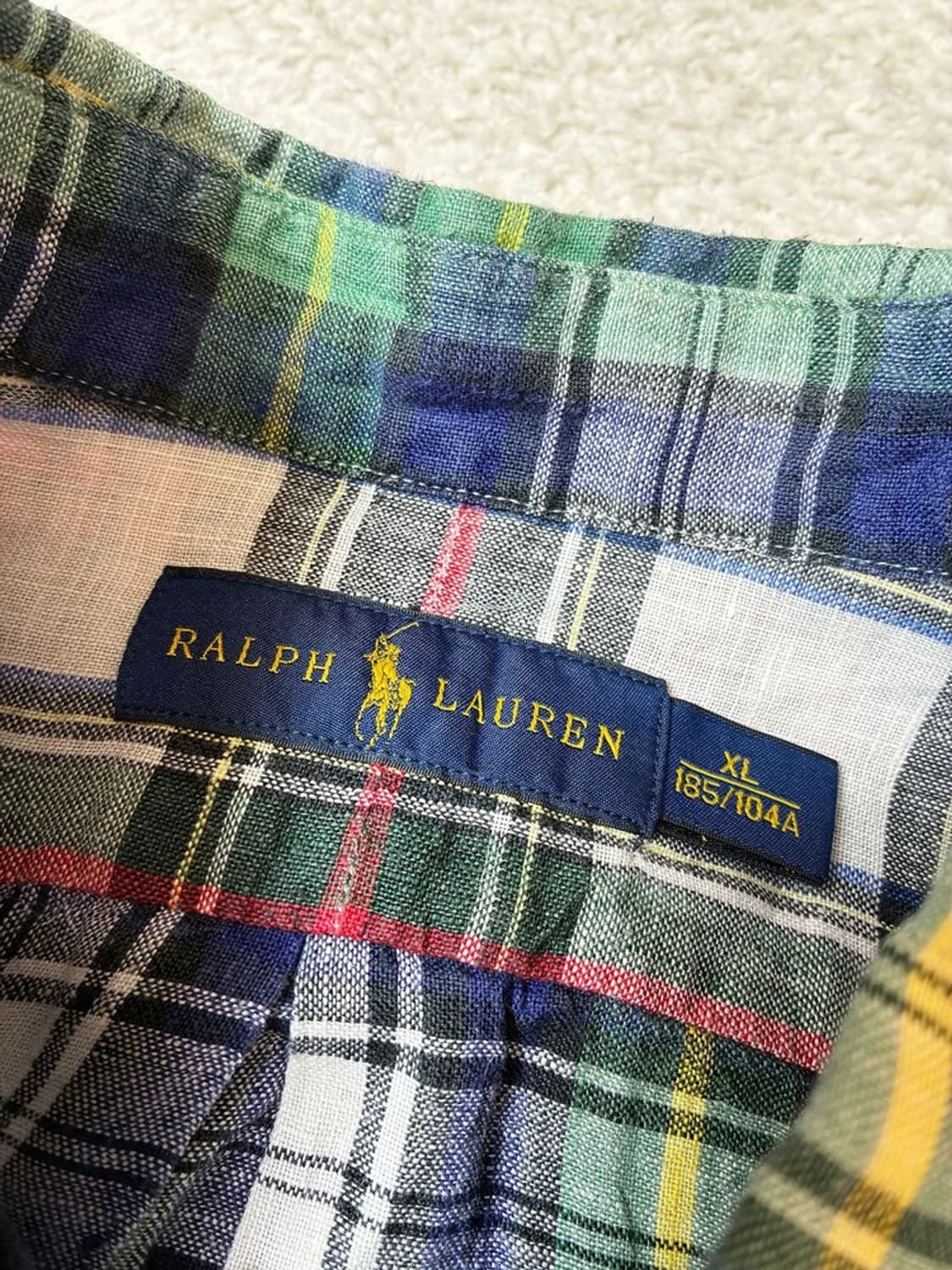 폴로 랄프로렌 10's 린넨 체크 배색 셔츠 PN7481 상품이미지6