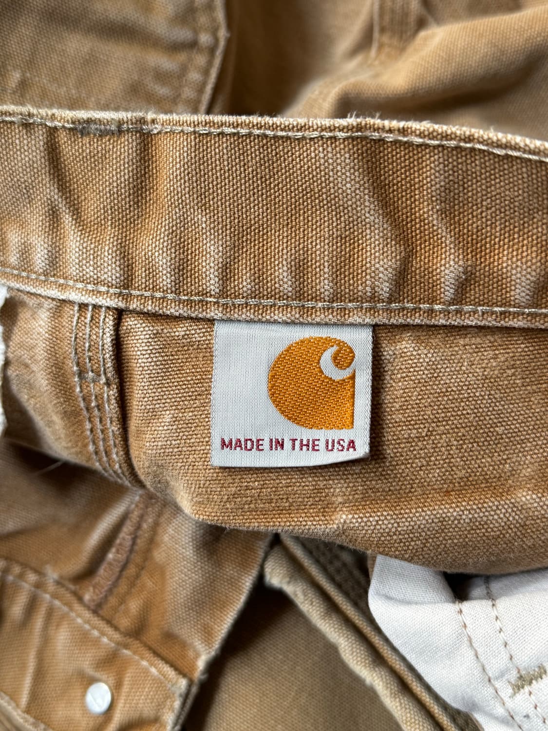 [32]칼하트 Made in USA 빈티지 페이딩 브라운 더블니 워크팬츠 상품이미지8