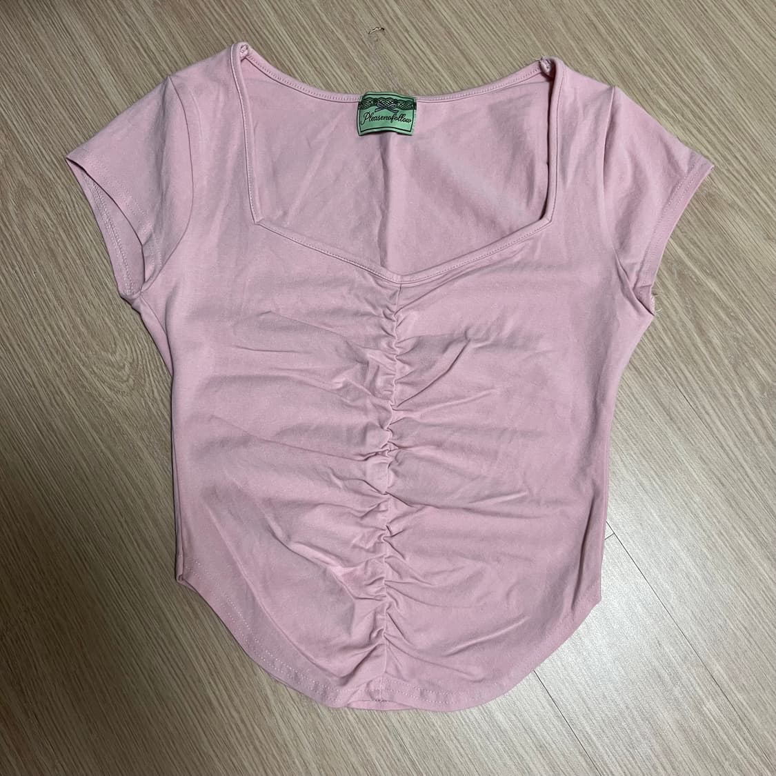 플리즈노팔로우 달린탑 핑크 반팔티 상품이미지2