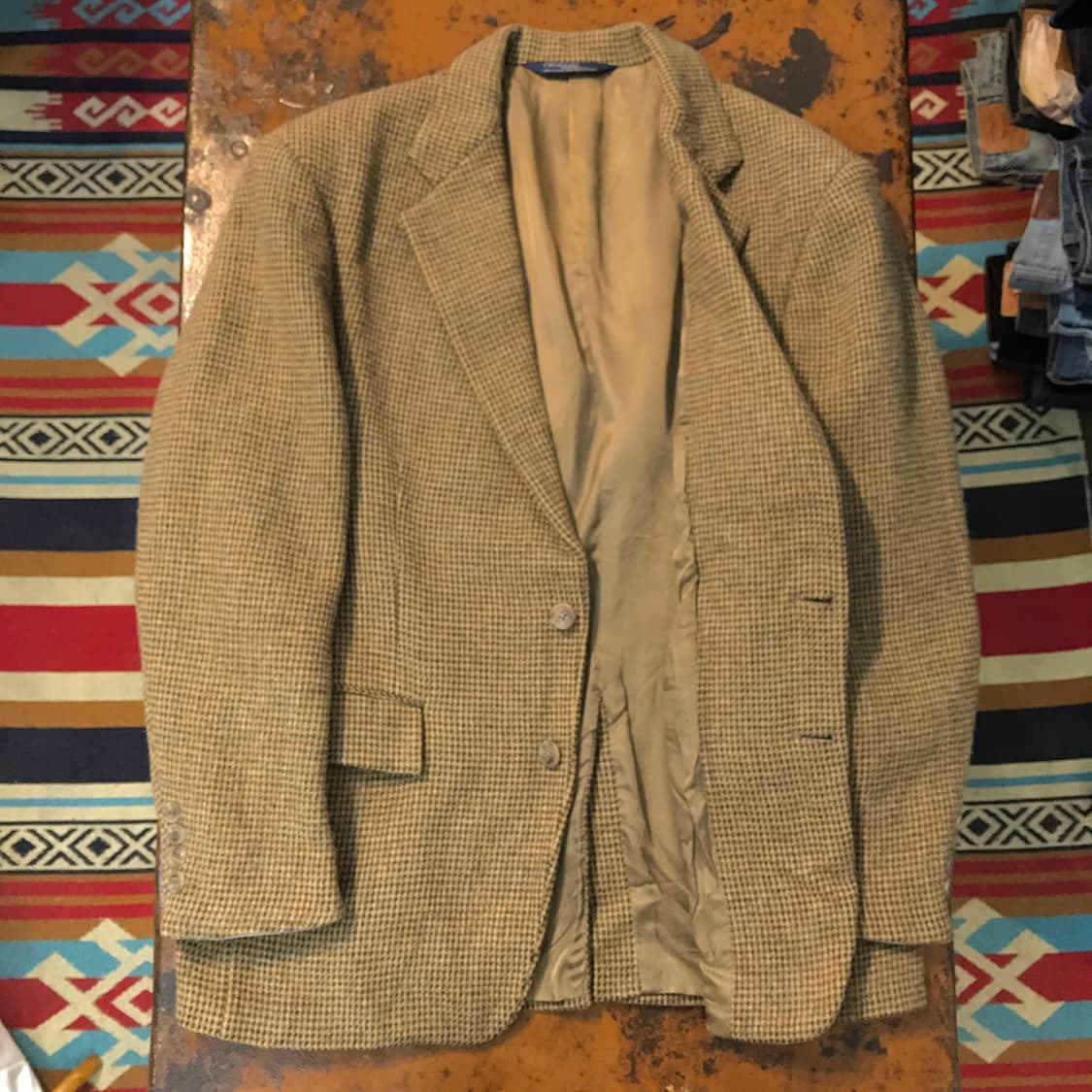 80s USA 폴로랄프로렌 투버튼 발리콘 트위드 울 자켓 남성 105 상품이미지6