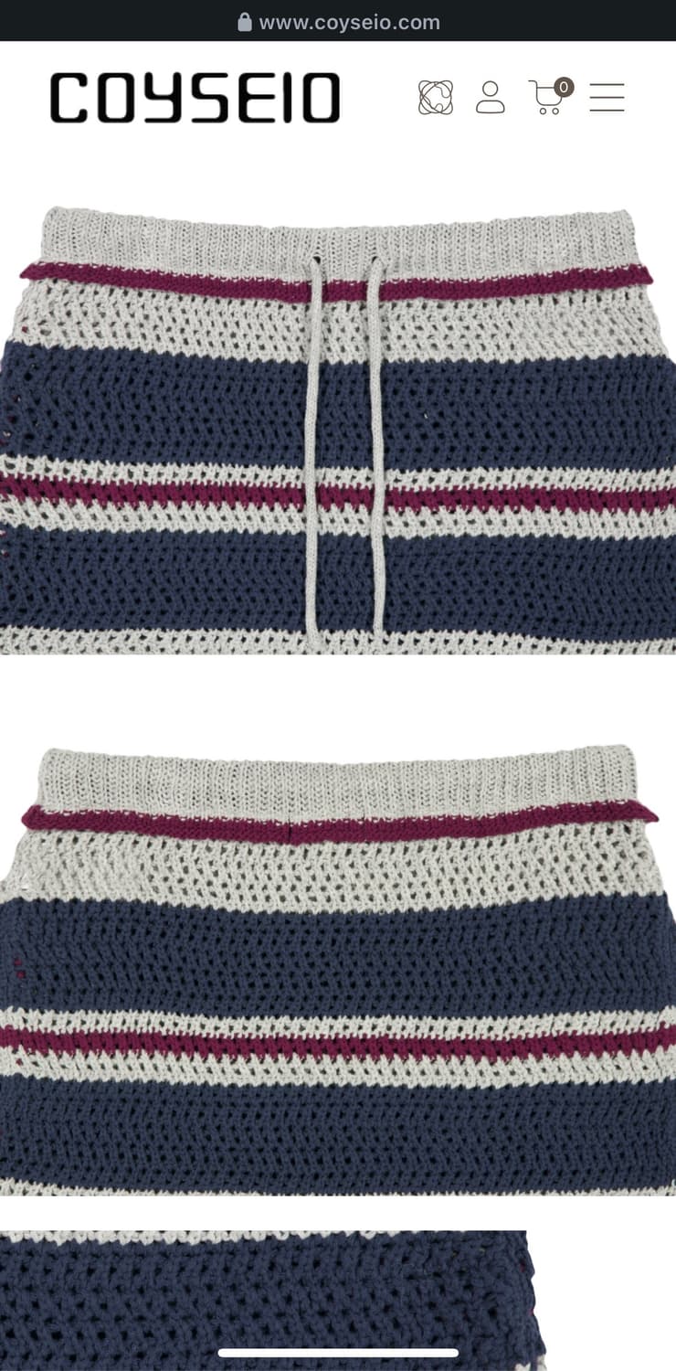 Coyseio STRIPE LAYERED KNIT SKIRT GREY 상품이미지3