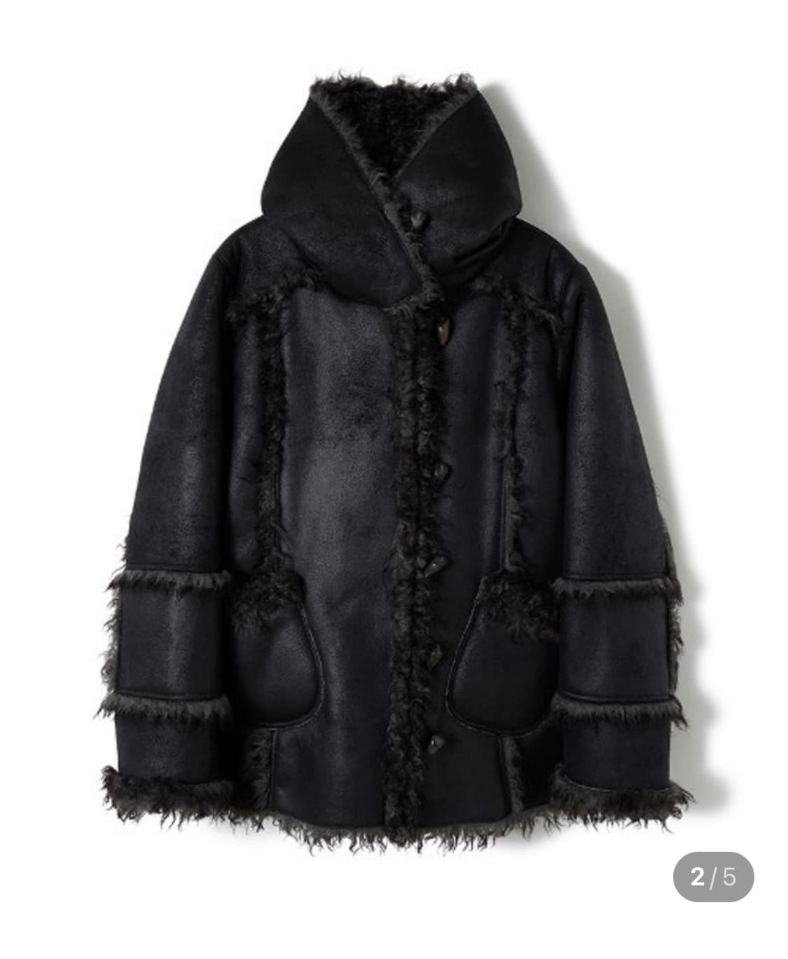 구해요))퍼버즈 비건 레더 후드 테디코트 상품이미지2