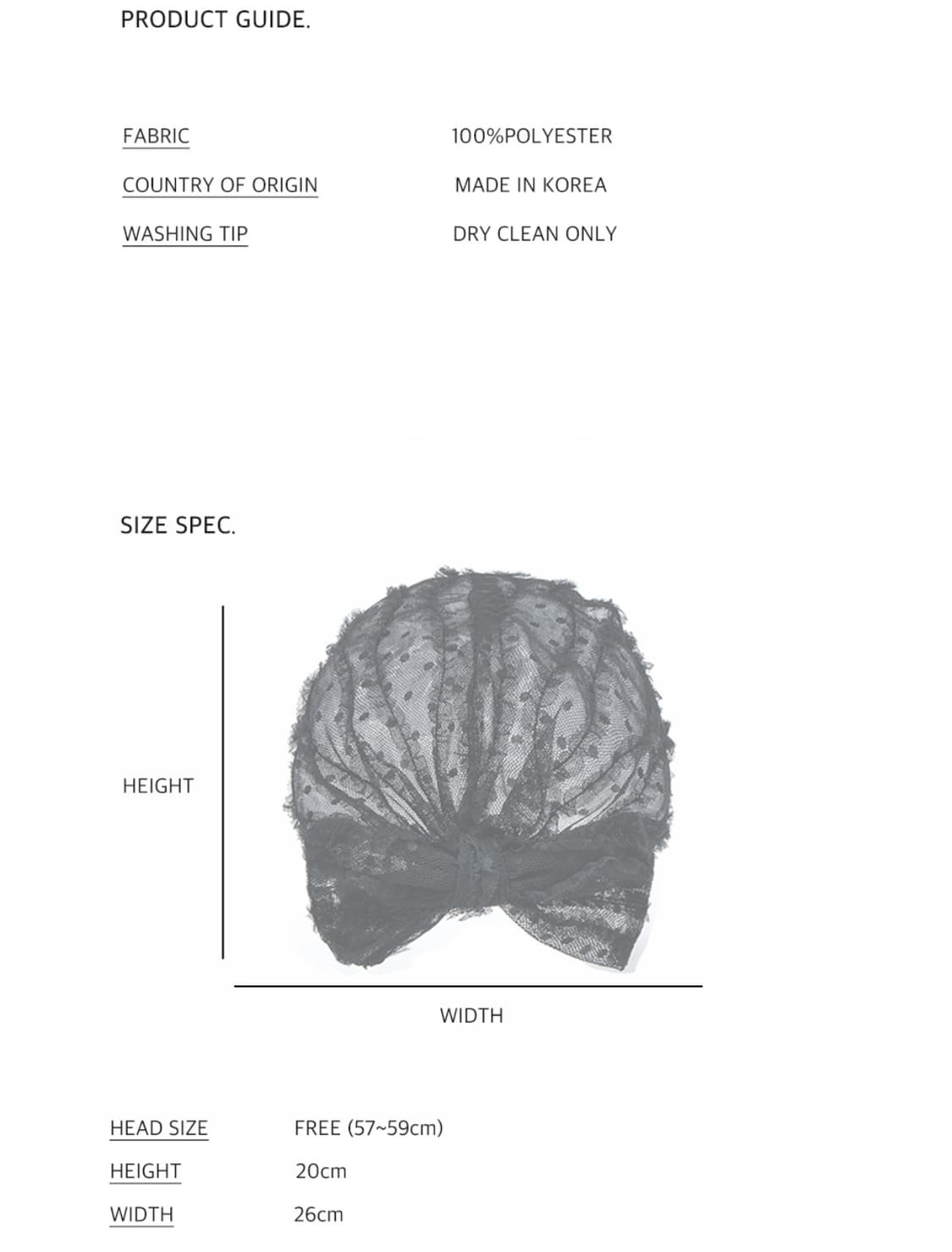 포에지담 FLORAL LACE TURBAN IN BLACK 상품이미지3