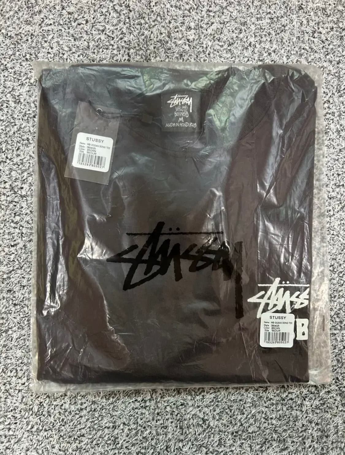[새상품] 스투시 x 웨일즈 보너 오션 송 티셔츠 브라운 Msize 상품이미지3