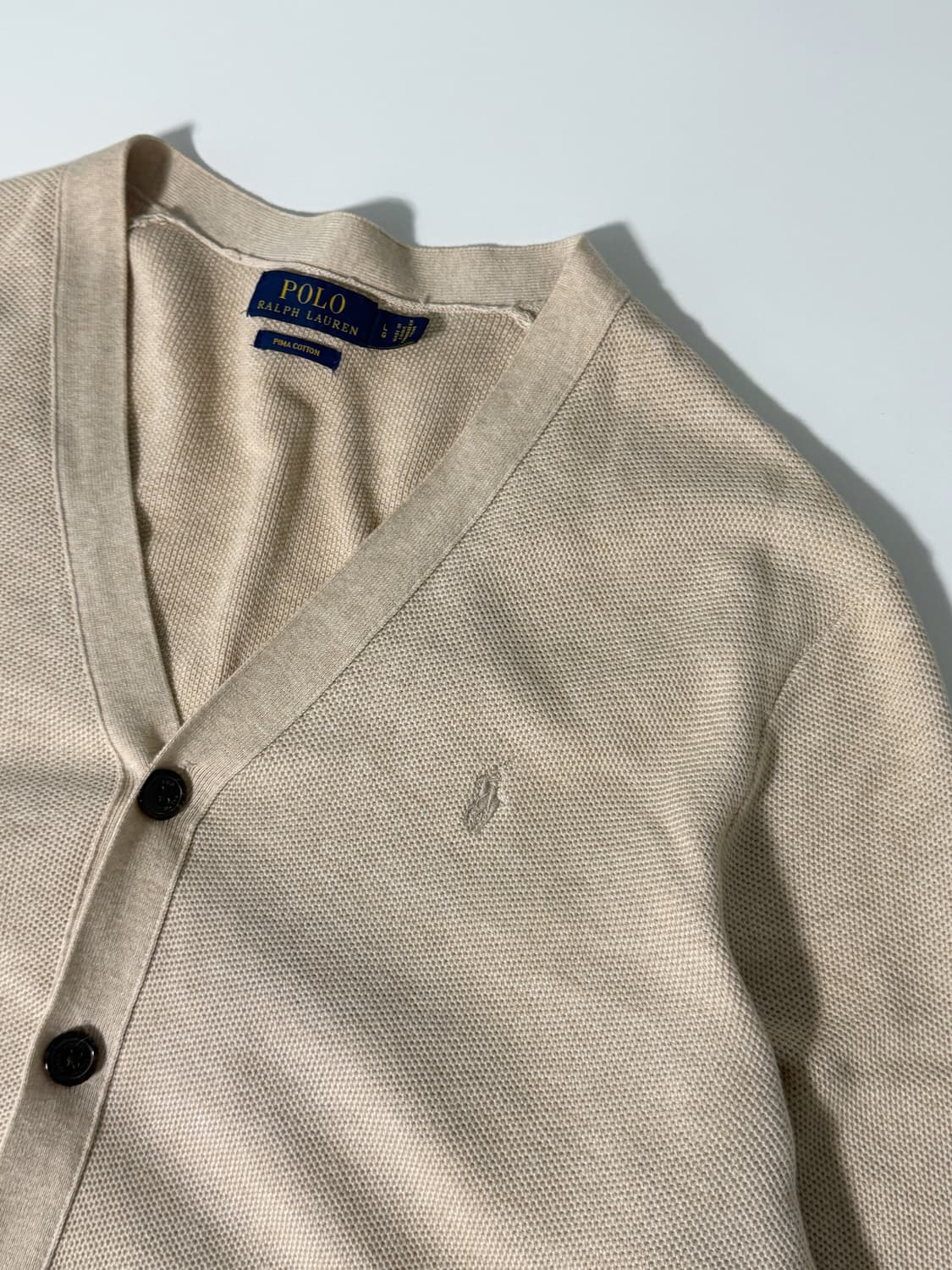 폴로 랄프로렌 루즈핏 신형 피마코튼 베이지 가디건 상품이미지2