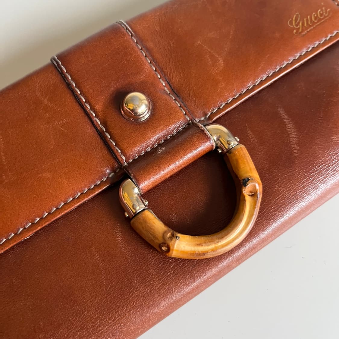 90s 구찌 뱀부 홀더 레더 장지갑 상품이미지2