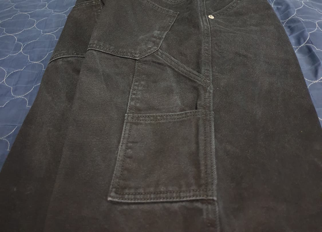 (숏버전) CORE DE 사이드 더블포켓 워시드 카펜터 데님팬츠 흑청 L 상품이미지4