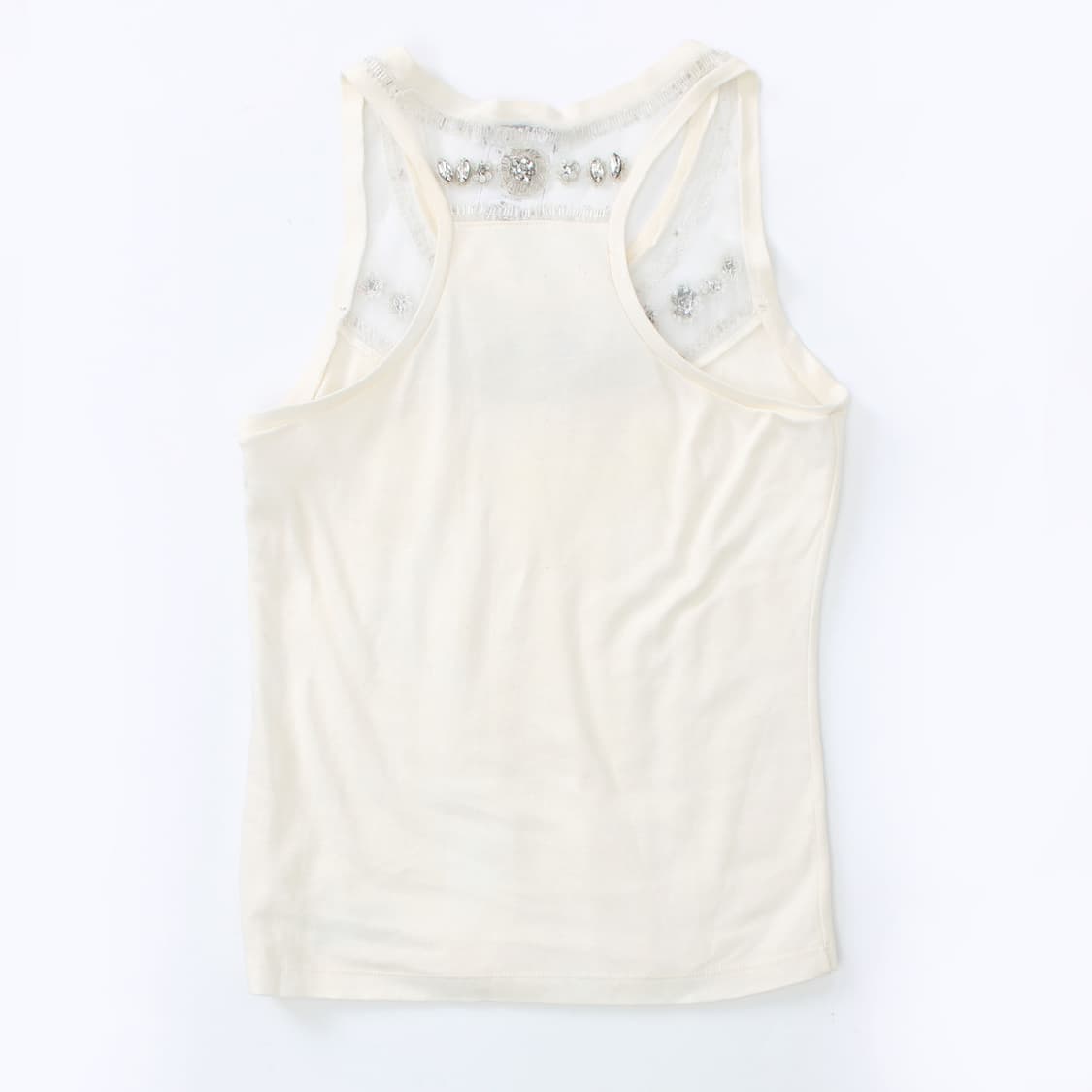 디올 Dior 빈티지 비즈 장식 자수 슬리브리스 나시 티셔츠 상품이미지5