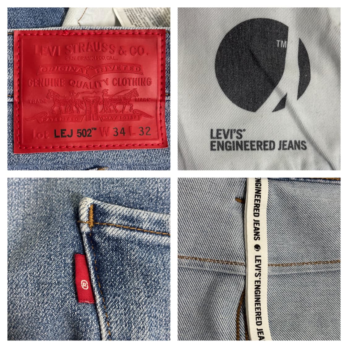 리바이스 프리미엄 엔진니어드 쿨진 502데님팬츠34"/연청 상품이미지7