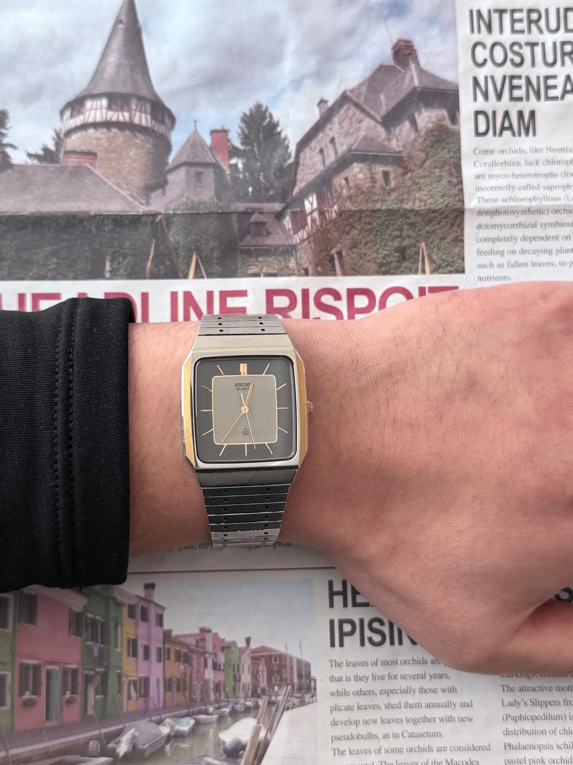 세이코 Seiko 쿼츠 스퀘어 투톤 다이얼 상품이미지4