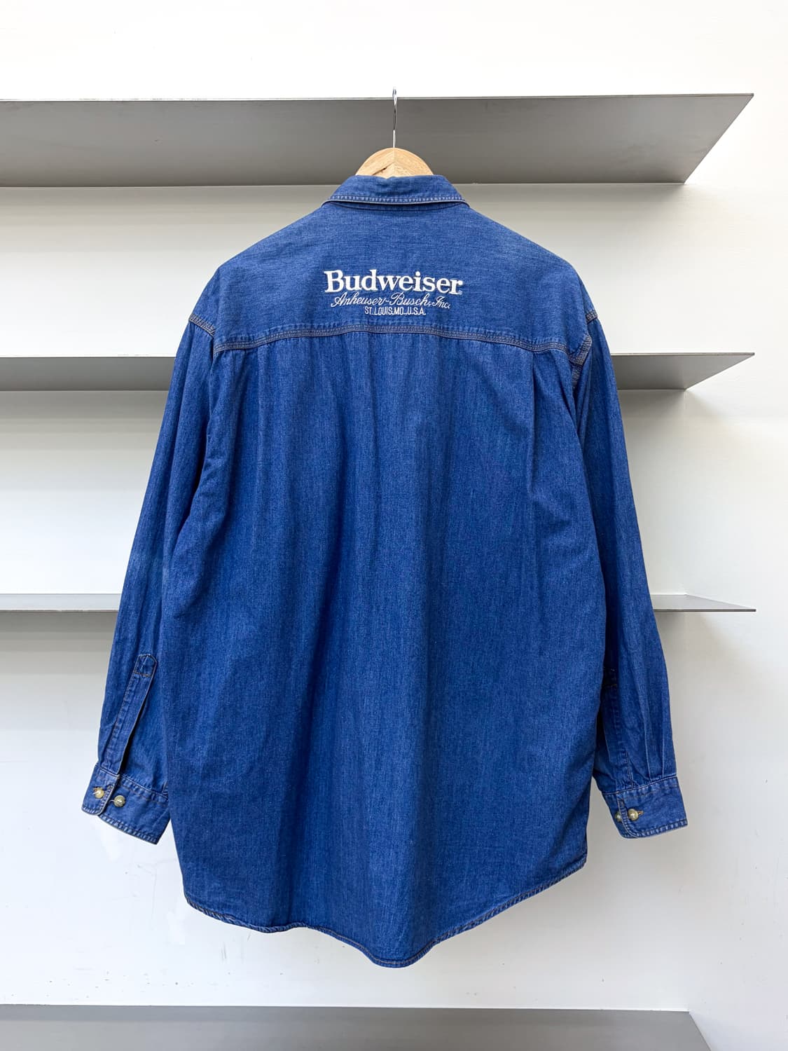 버드와이저 90s 투포켓 데님 셔츠 상품이미지3