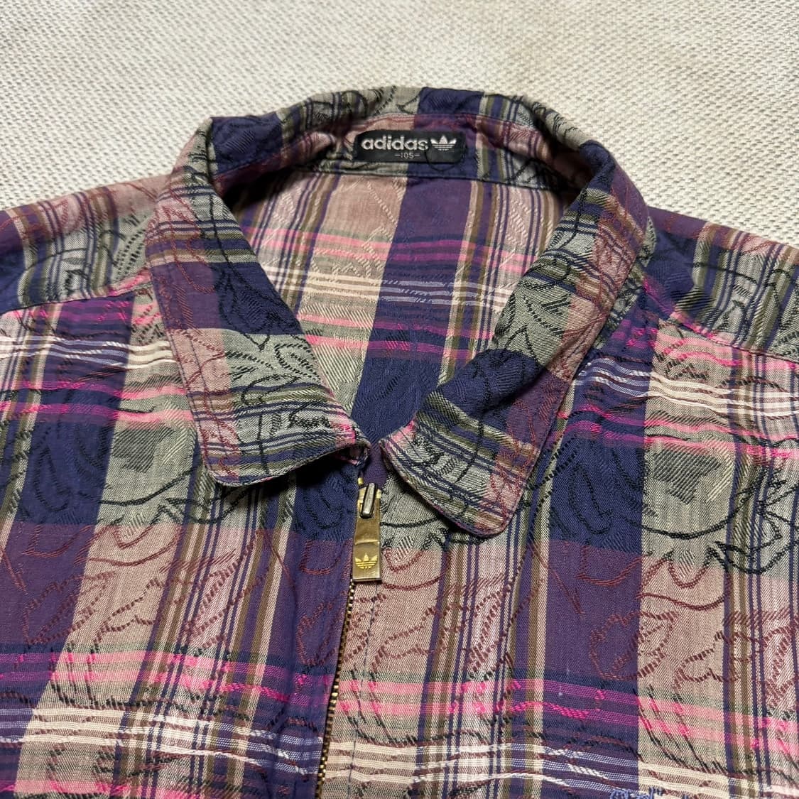 90s 빈티지 아디다스 체크 패턴 자켓 상품이미지2