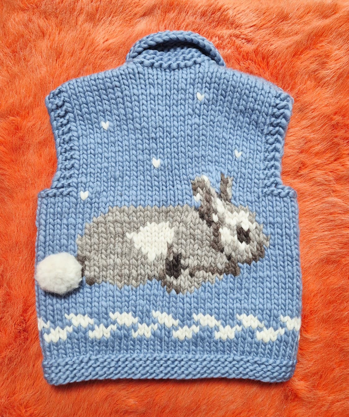 FAB 캐나다 토끼 패턴 코위찬 베스트 키즈120 상품이미지1