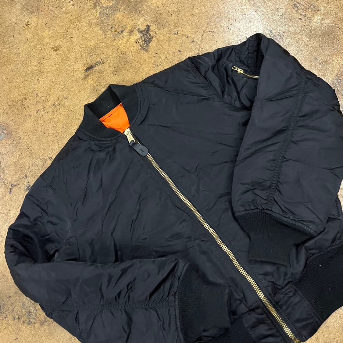 [정품/S] 알파인더스트리 블랙 오렌지 양면 MA-1 항공 점퍼 b17 상품이미지1