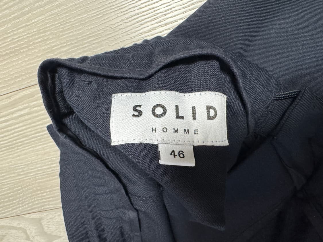 솔리드옴므 / 울 블렌딩 밴딩 조거 팬츠 네이비 / 46 상품이미지3