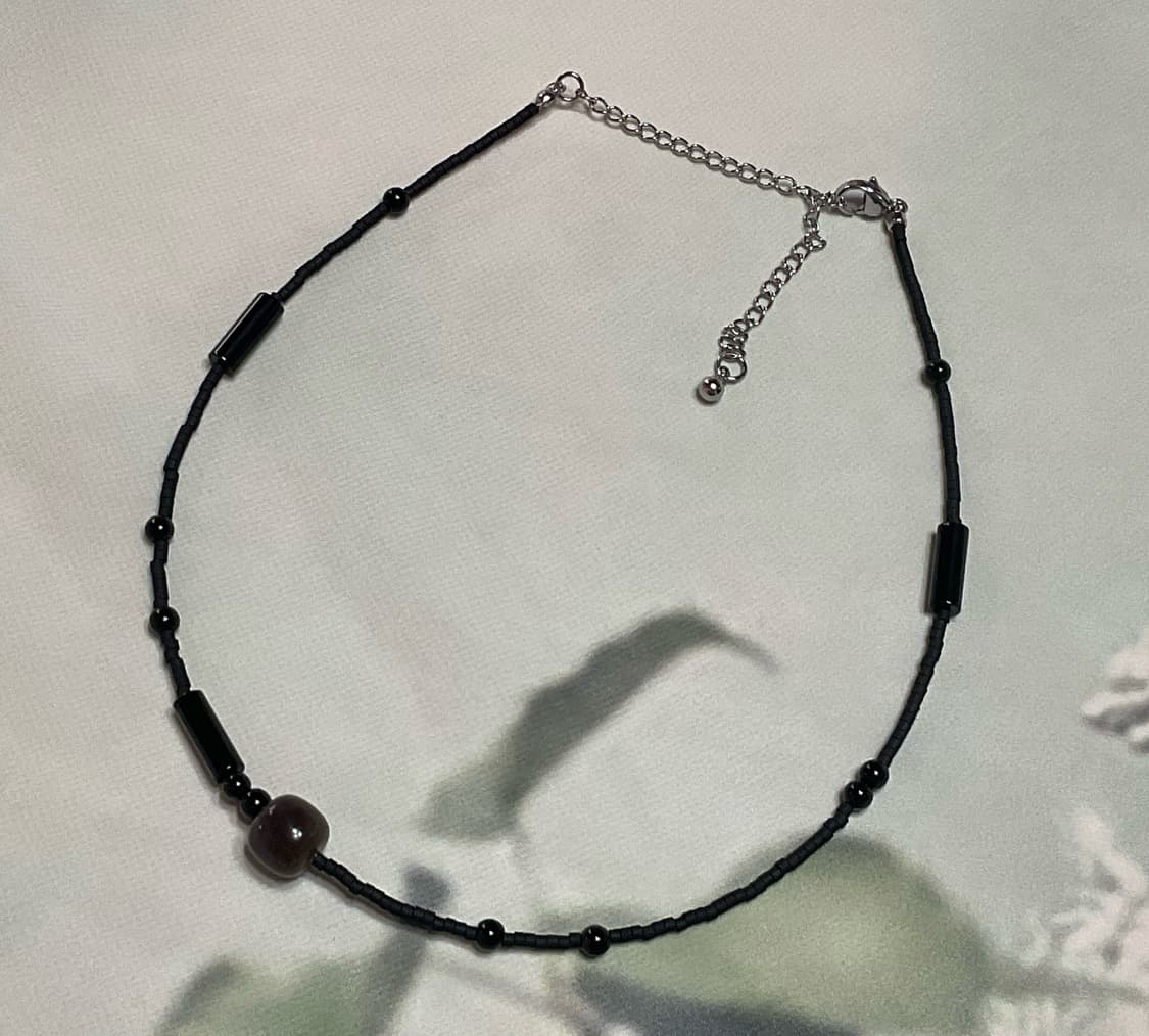 블랙 오닉스 비즈 목걸이 상품이미지1