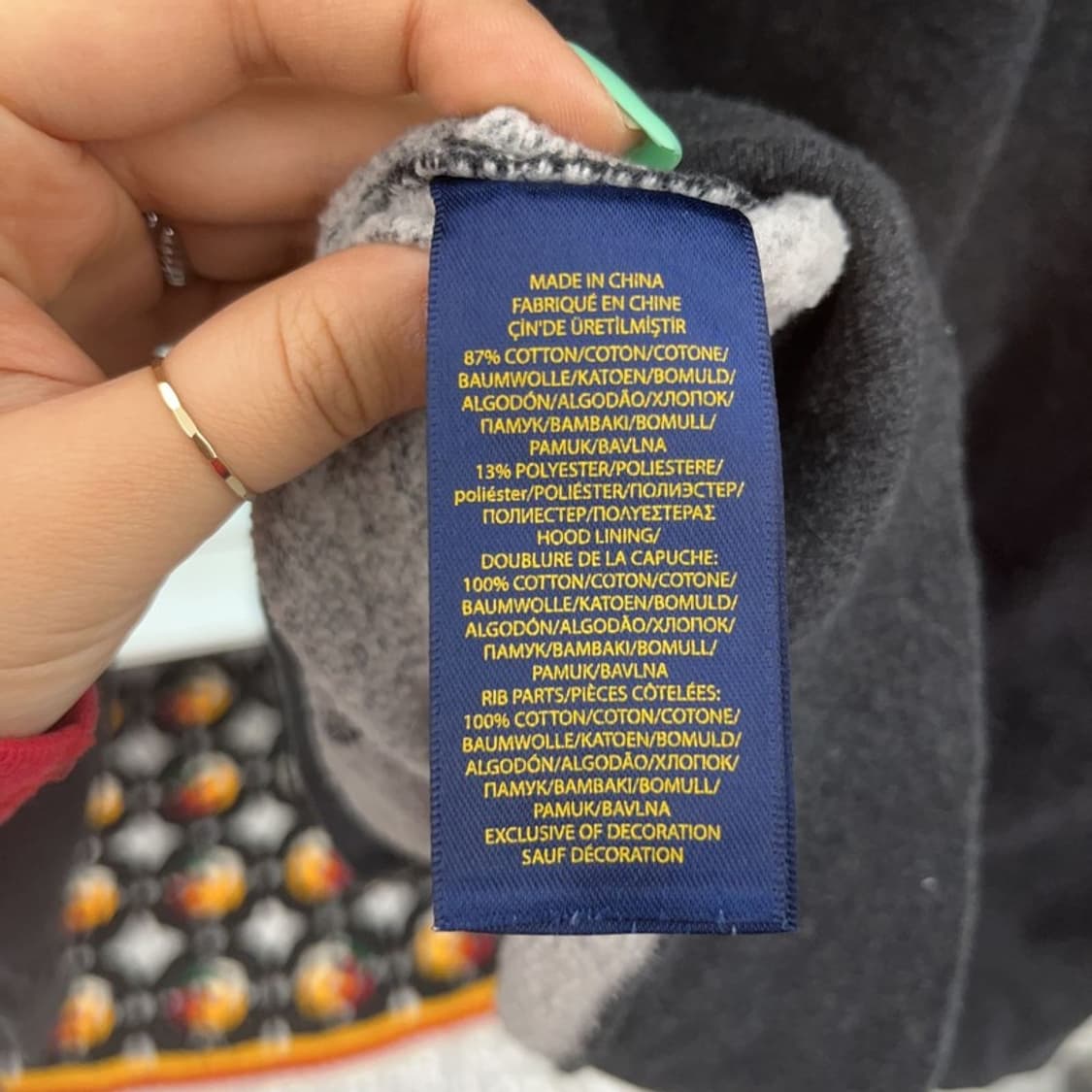 폴로 랄프로렌 빈티지 차콜 기모 후드 집업 XL C07220 상품이미지6