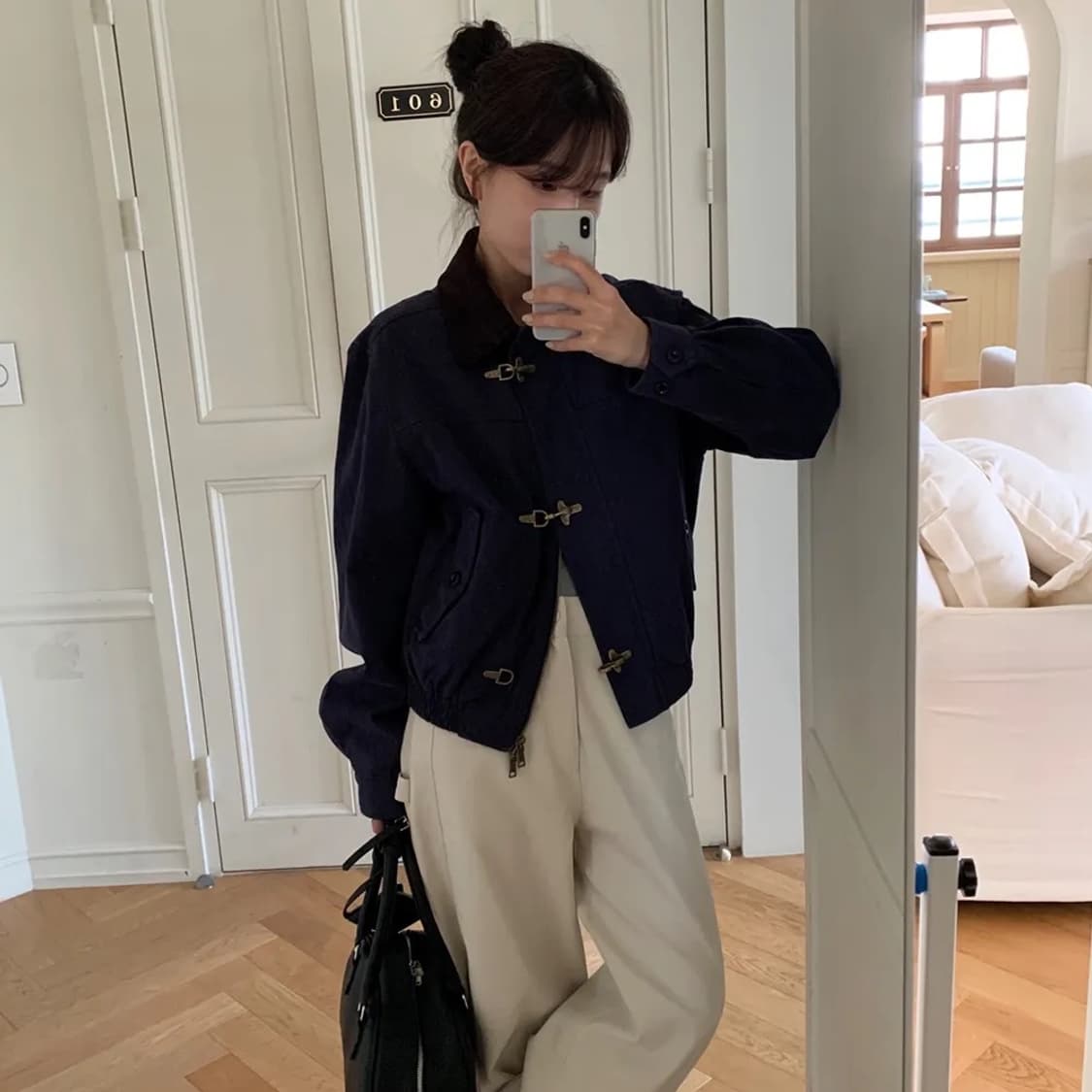 하네 플레인 버클자켓 네이비 M 상품이미지2