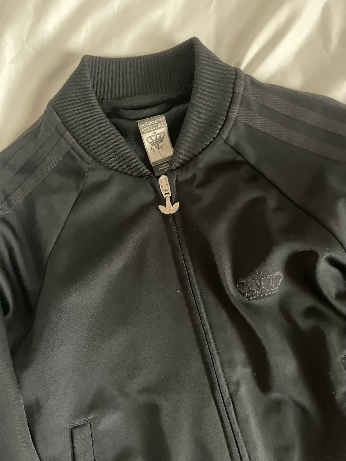 일본 빈티지 아디다스 미씨엘리엇 리스펙트미 올블랙딱붙크롭저지 상품이미지3