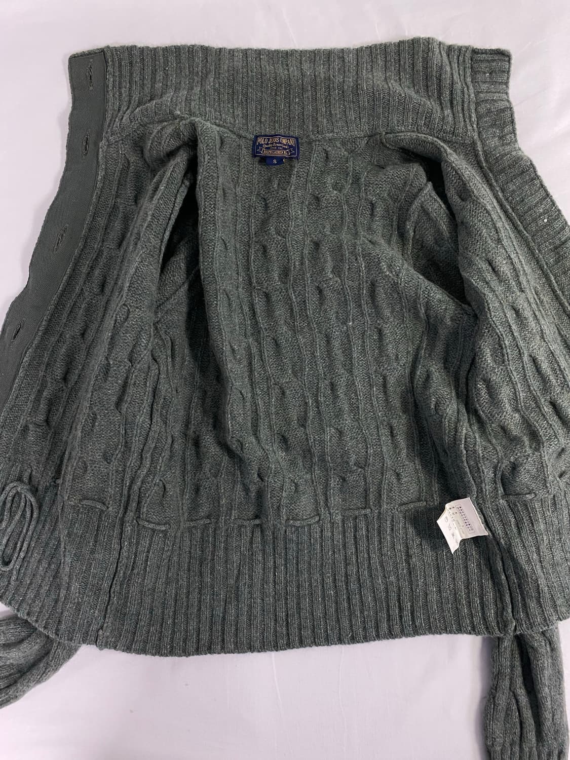 폴로 진스 램스울 꽈배기 목폴라 니트 집업 S <591> 상품이미지6